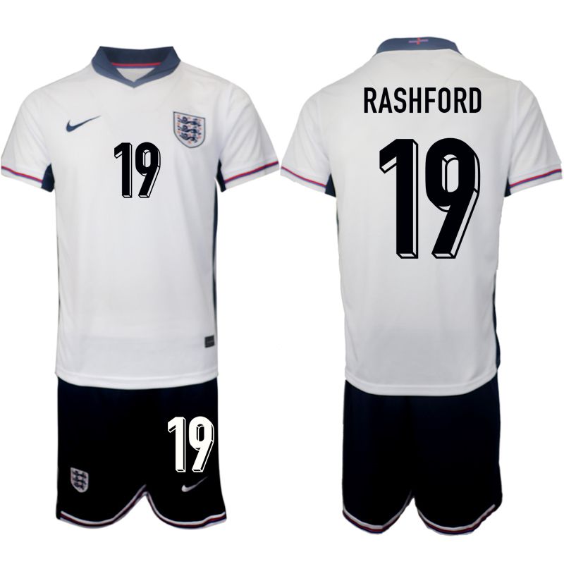 Men 2024-2025 Season England home white #19 Soccer Jersey->customized soccer jersey->Custom Jersey